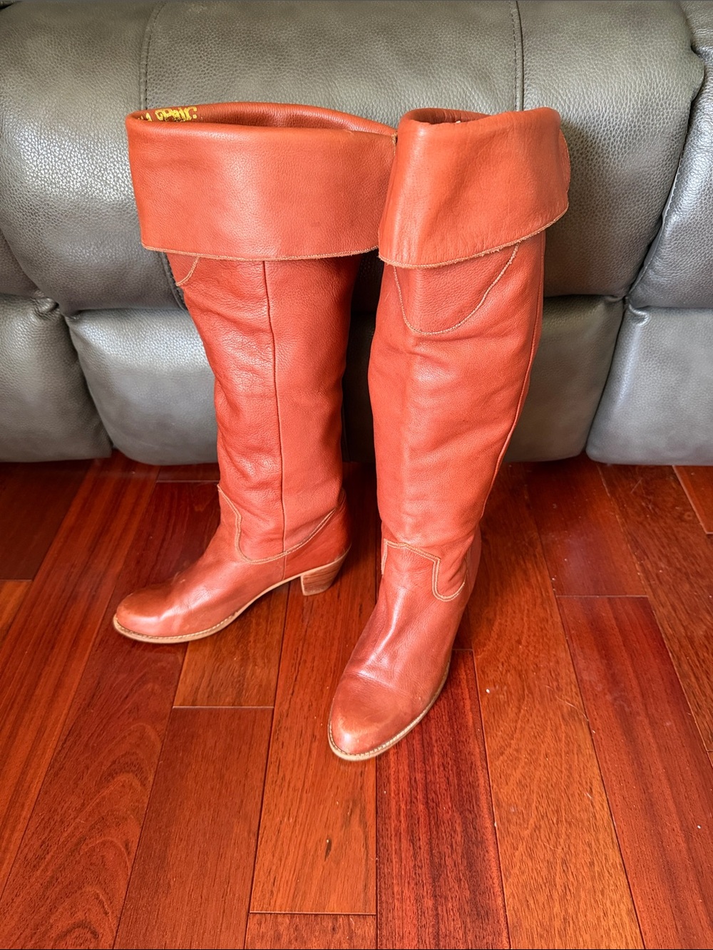 The Wild Pair Leather Riding Boots Over the Knee Cuff Cowgirl Western Bohemian